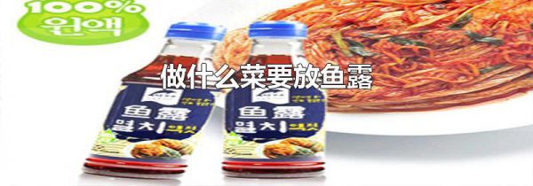 做什么菜要放鱼露