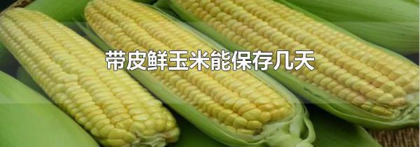带皮鲜玉米能保存几天