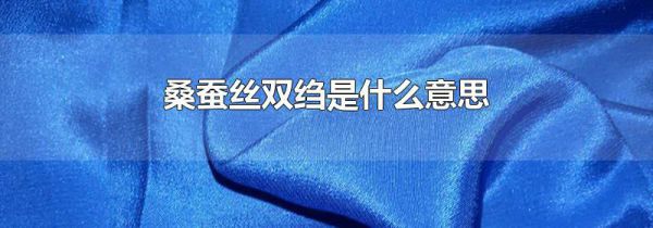 桑蚕丝双绉是什么意思