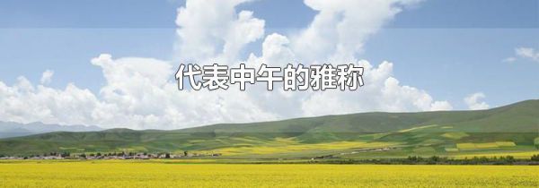 代表中午的雅称