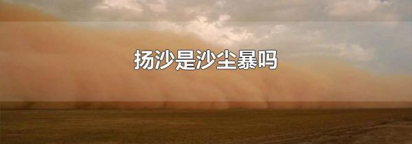 扬沙是沙尘暴吗