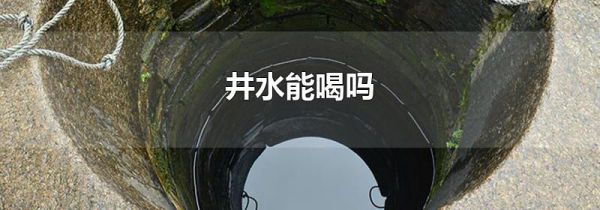 井水能喝吗