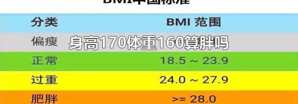 身高170体重160算胖吗