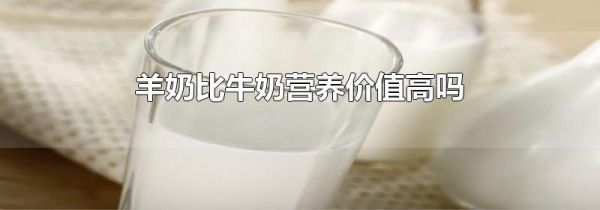 羊奶比牛奶营养价值高吗