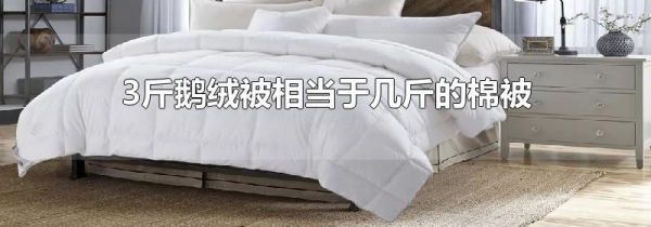 3斤鹅绒被相当于几斤的棉被