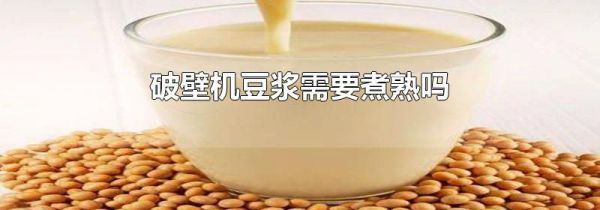 破壁机豆浆需要煮熟吗