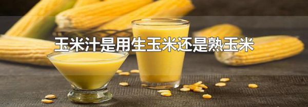 玉米汁是用生玉米还是熟玉米