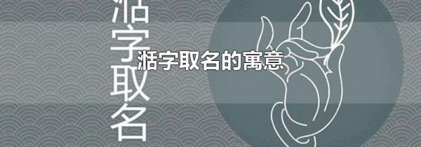 湉字取名的寓意