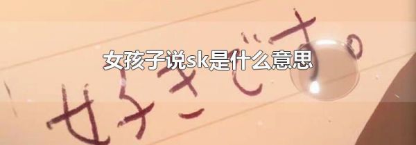 女孩子说sk是什么意思