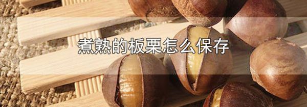 煮熟的板栗怎么保存