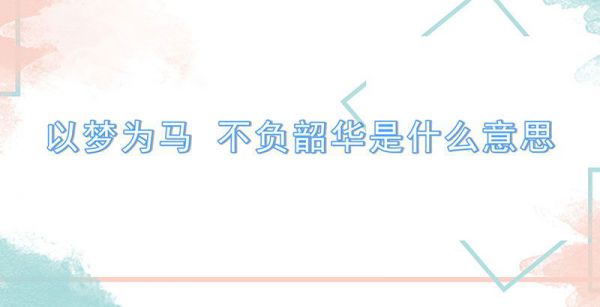 以梦为马 不负韶华是什么意思