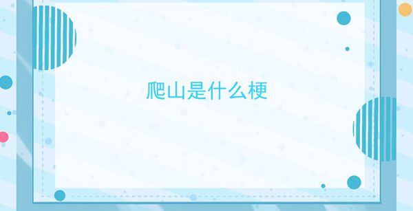 爬山是什么梗