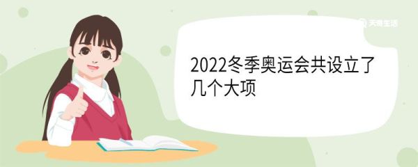 2022冬季奥运会共设立了几个大项 分别是什么