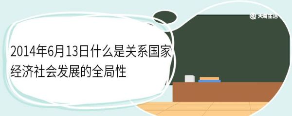2014年6月13日什么是关系国家经济社会发展的全局性