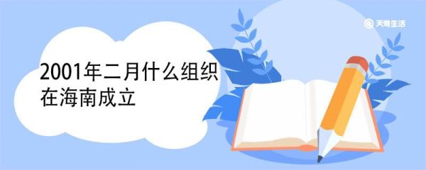 2001年二月什么组织在海南成立