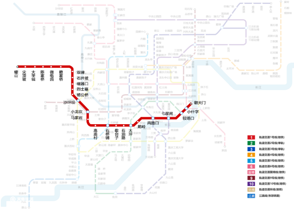 重庆轨道交通1号线在沙坪坝区有哪些站点 重庆一号线路图