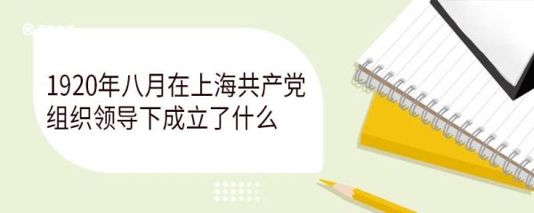 1920年八月在上海共产党组织领导下成立了什么 共产主义小组名字的由来