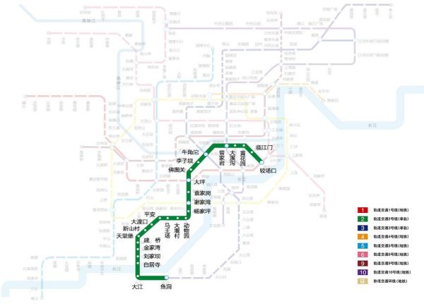 重庆轨道交通2号线新增56辆单轨列车 重庆轨道交通2号线线路图