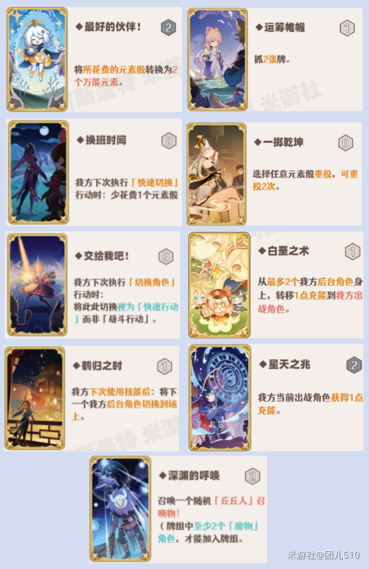 原神七圣召唤召唤流牌组搭配推荐