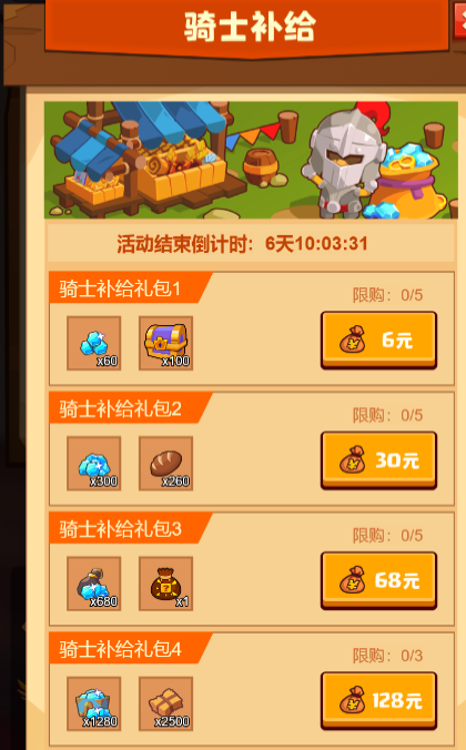 疯狂骑士团骑士补给礼包值得买吗