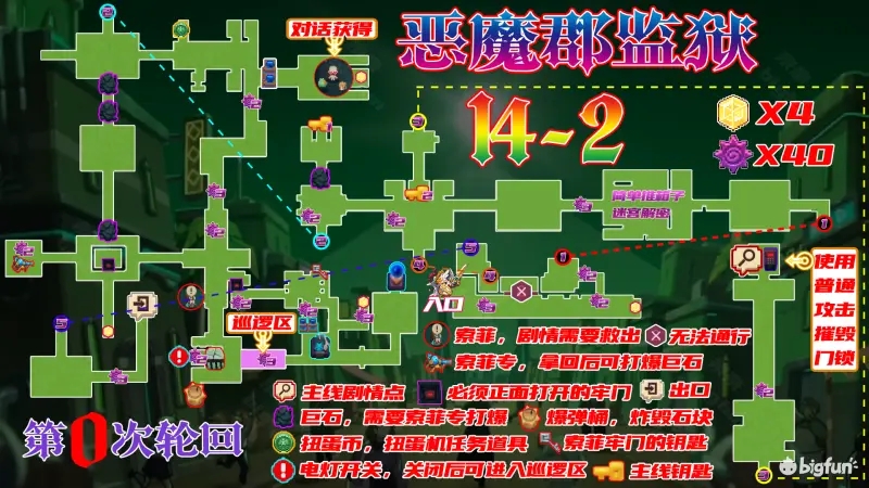 坎公骑冠剑恶魔郡14章地图全收集探索攻略