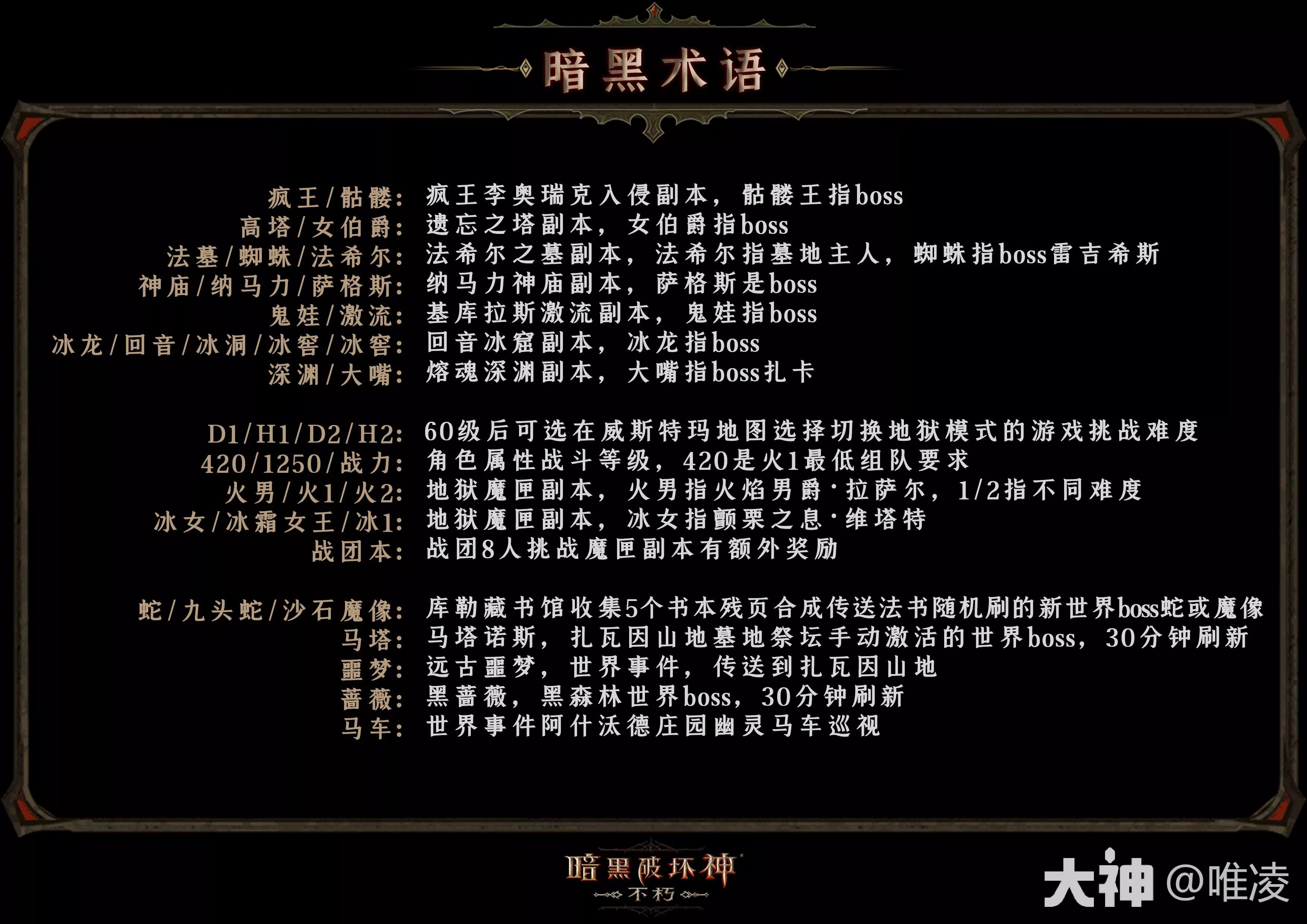 暗黑破坏神不朽黑话术语科普大全