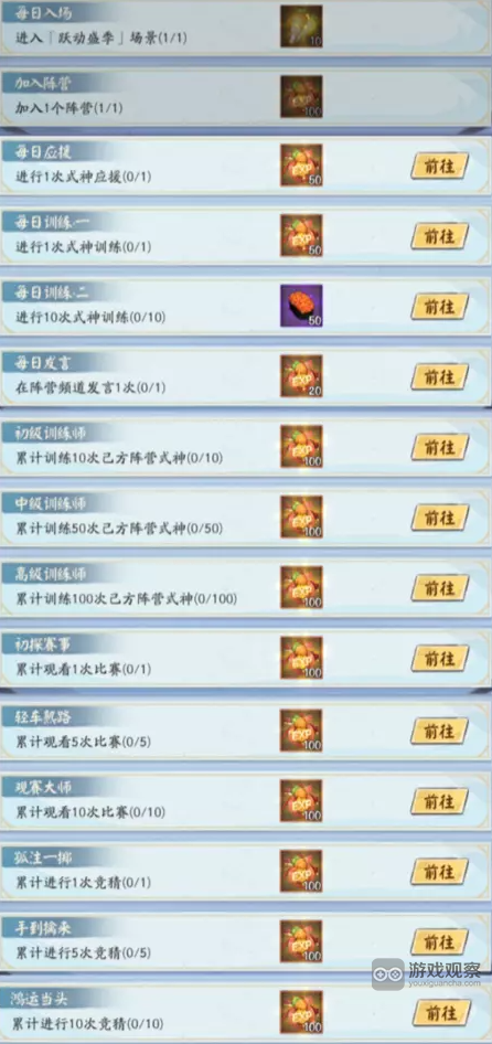 阴阳师跃动手册奖励一览