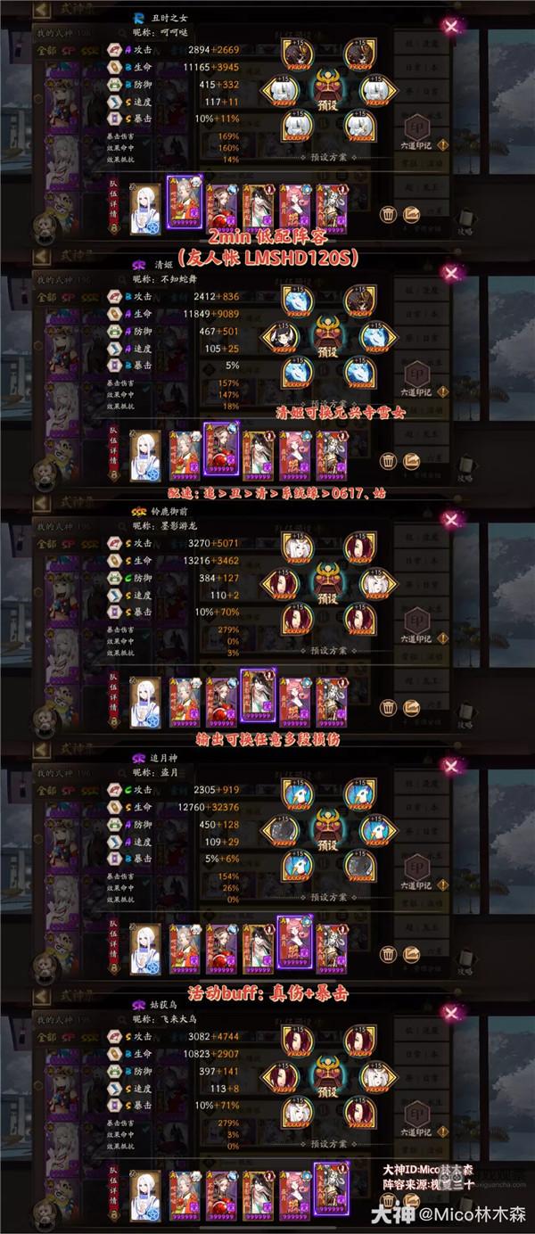 阴阳师缘说物语通关阵容配队一览